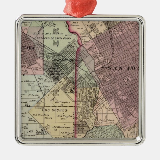 Santa Clara Co 5 Metal Tree Decoration (Front)