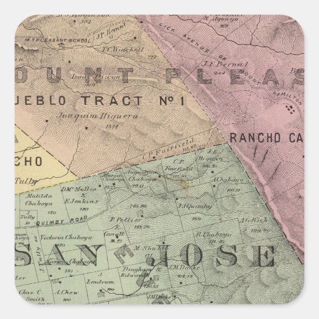 Santa Clara Co 6 Square Sticker (Front)