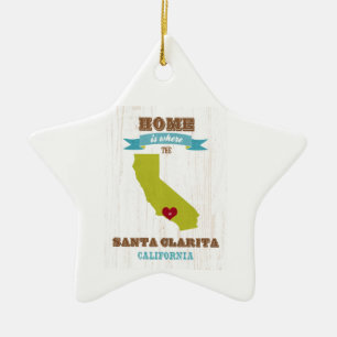 Santa Clarita, California Map – Home Is Where Th Ceramic Tree Decoration