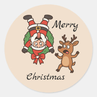 Santa  classic round sticker