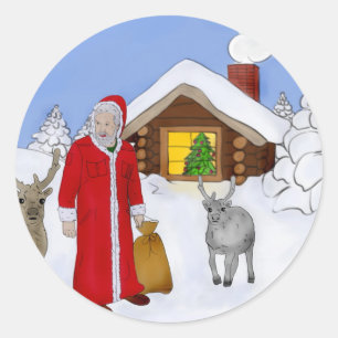 Santa Classic Round Sticker