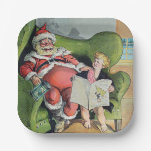 Santa claus 1896 holiday paper plates