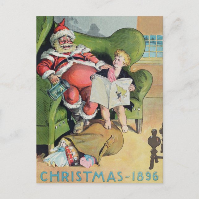 Santa claus 1896 holiday postcard (Front)