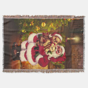 Santa Claus 3 Throw Blanket