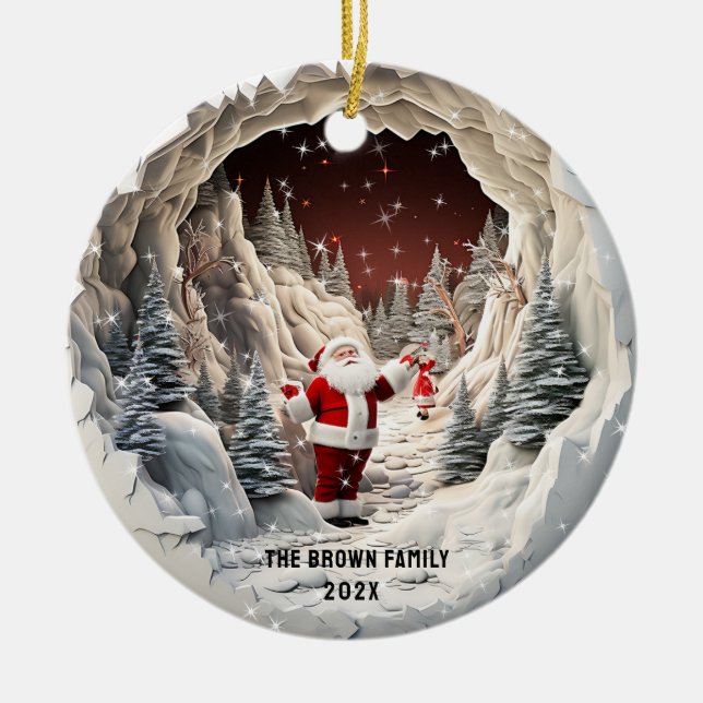 Santa Claus 3D Christmas Ornament (Front)
