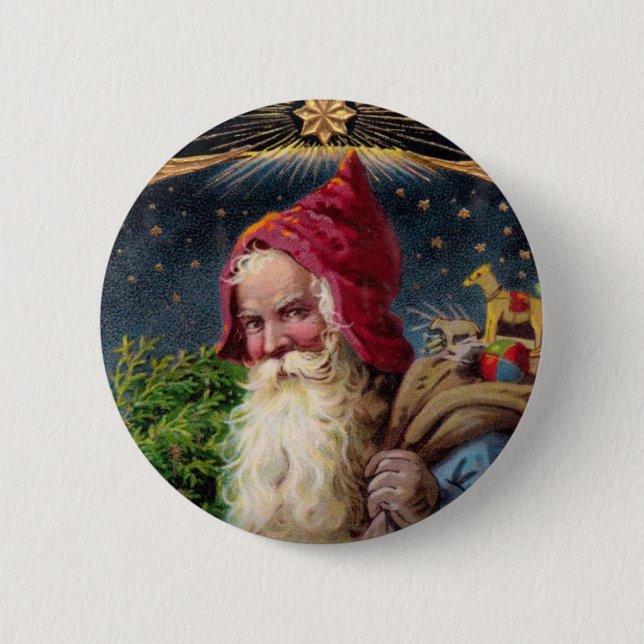 Santa Claus 6 Cm Round Badge (Front)