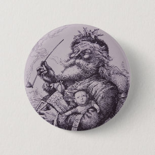 Santa Claus 6 Cm Round Badge