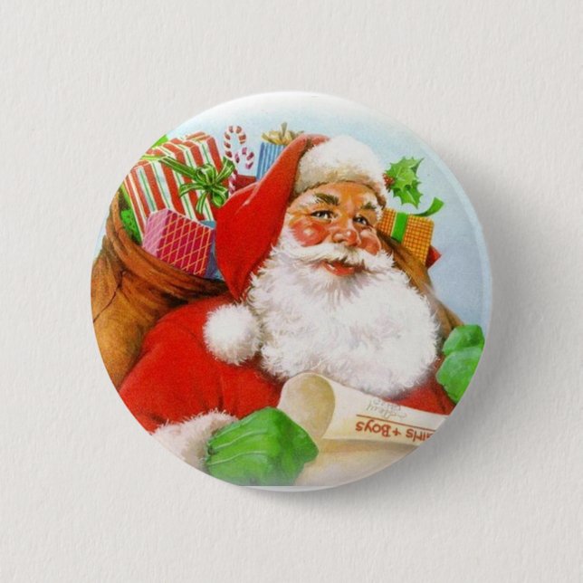 Santa Claus 6 Cm Round Badge (Front)