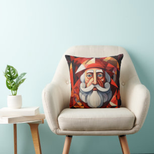 Santa Claus Abstract Art Cushion