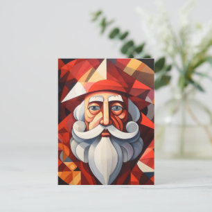 Santa Claus Abstract Art Holiday Postcard