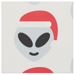 santa claus alien emoji fabric