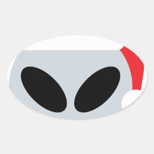 santa claus alien emoji oval sticker