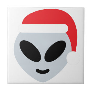 santa claus alien emoji tile