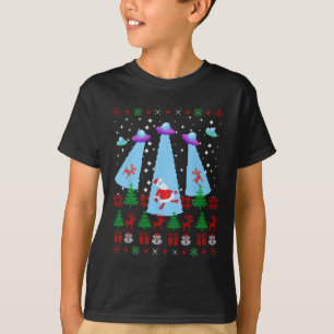 Santa Claus Alien Invasion Xmas Space Ufo Ugly Chr T-Shirt