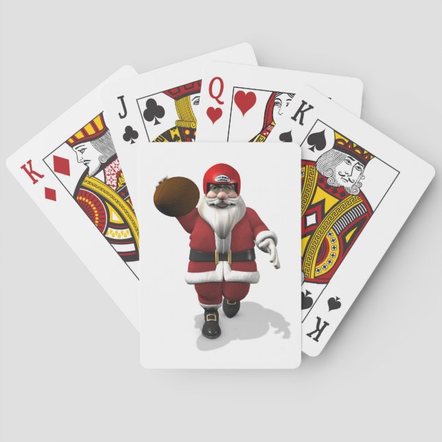 Santa Claus American Football Player Playing Cards (Back)