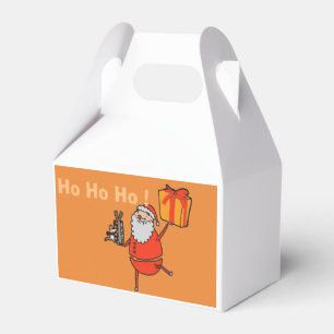 Santa Claus and a Rat Holding a Present Favour Box