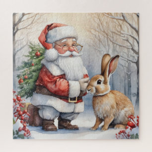 Santa Claus and Bunny Jigsaw Puzzle