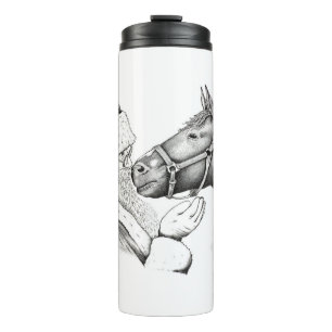 Santa Claus and Christmas Horse Thermal Tumbler