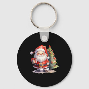 Santa Claus And Christmas Tree  Key Ring