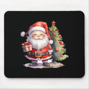 Santa Claus And Christmas Tree Mouse Pad