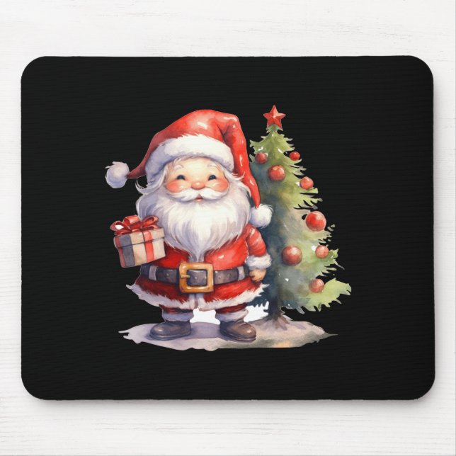 Santa Claus And Christmas Tree  Mouse Pad (Front)
