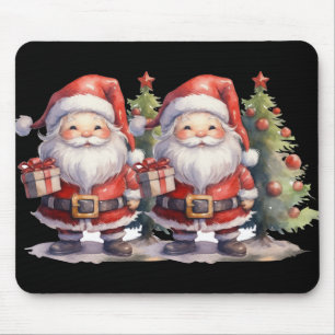 Santa Claus And Christmas Tree T Shirt  Mouse Pad