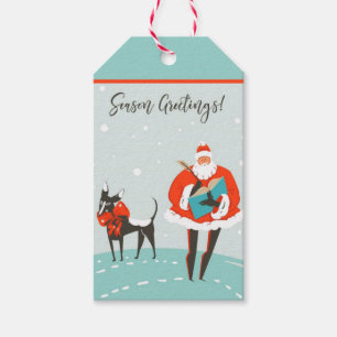 Santa Claus and Dog Gift Tags