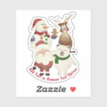 Santa Claus and Friends Christmas<br><div class="desc">* Illustration of a Cute, Jolly Santa Claus is visiting his friends, a cute snowman, reindeer and polar bear! * Several size options and choose matte glossy or transparent! * Add your text, family name, event, year or short message, or remove text option. * Use for decorating your laptop or...</div>