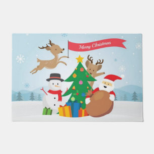 Santa Claus and Friends Christmas Doormat