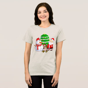 Santa Claus and Friends Christmas Tri-Blend Shirt