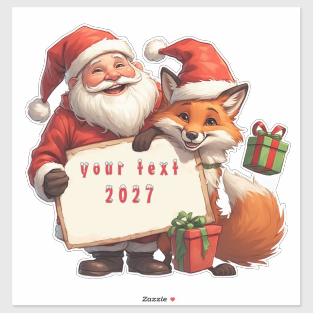 Santa Claus And Happy Fox (Sheet)