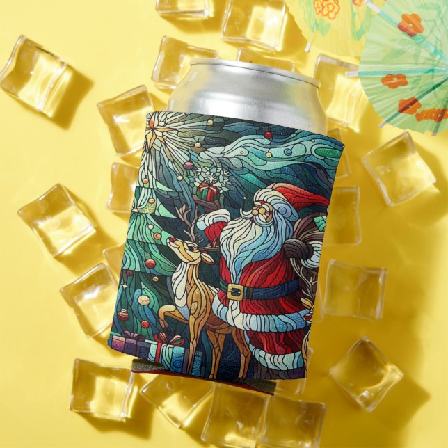 Santa Claus and His Reindeer Bearing Gifts Can Cooler (In Situ Summer)