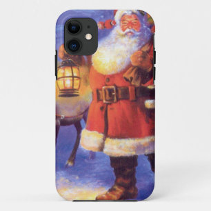 Santa Claus and his reindeer Case-Mate iPhone Case