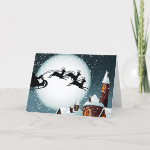 Santa Claus and his reindeer Holiday Card