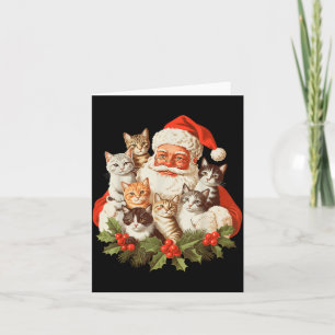 Santa Claus And Kittens Cats Christmas  Card