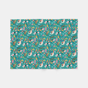 Santa Claus and Merry Friends Pattern Fleece Blanket
