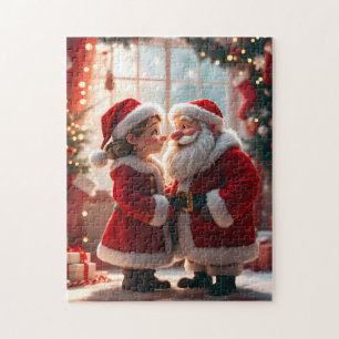 Santa Claus and Mrs. Claus celebrate X-Mas, fun Jigsaw Puzzle