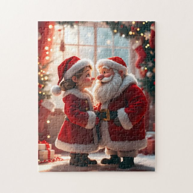 Santa Claus and Mrs. Claus celebrate X-Mas, fun  Jigsaw Puzzle (Vertical)