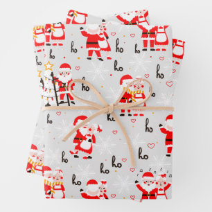 Santa Claus and Mrs. Claus Christmas Dance Wrapping Paper Sheet
