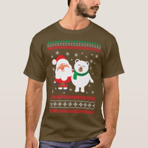 Santa Claus and Polar Bear Cute Christmas New Year T-Shirt