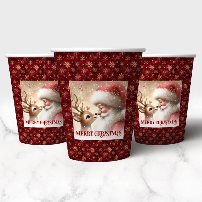 Santa Claus and Red Nose Rudolph Holiday Cups (Santa Claus and Red Nose Rudolph Holiday Cups)