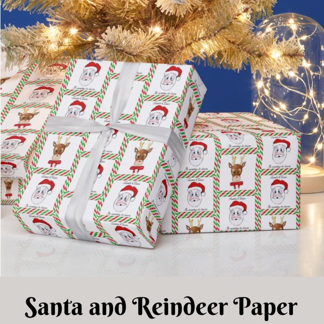 Santa Claus and Reindeer Christmas Wrapping Paper (Creator Uploaded)