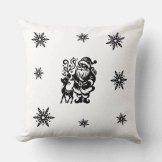 Santa Claus and Reindeer for  Cosy Winter vibes  Cushion