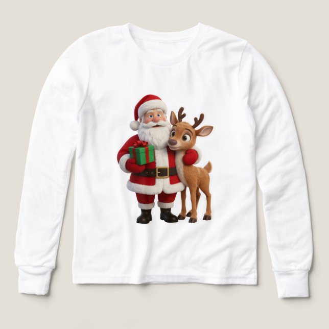 Santa Claus and Rudolph Cartoon (Design Front)