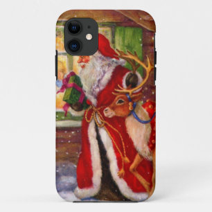 Santa claus and rudolph Case-Mate iPhone case