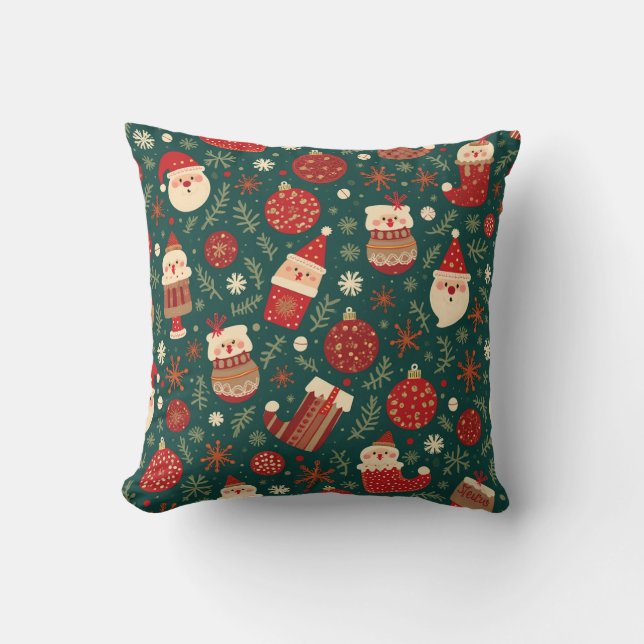 Santa Claus and Rudolph Cushion (Front)