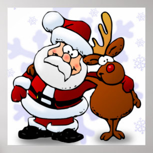 SANTA CLAUS AND RUDOLPH POSTER