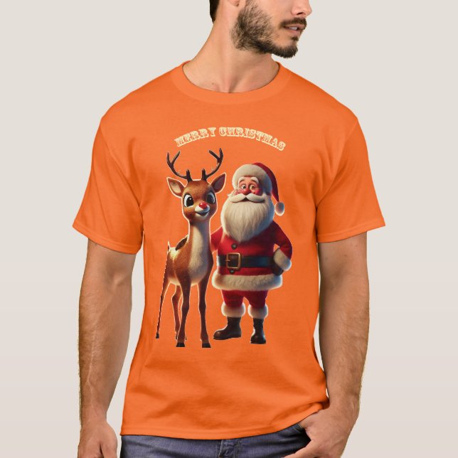 Santa Claus and Rudolph the Red-Nosed Reindeer URM T-Shirt (Front)