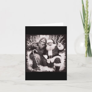 Santa Claus And Sasquatch Bigfoot Funny Joyful Sno Card