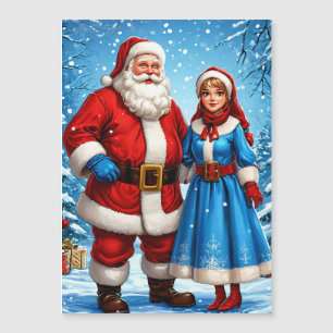Santa Claus and Snow Maiden Magnetic Invitation